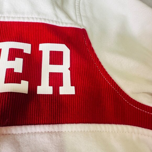 Tommy Hilfiger Colorblock Sweatshirt XS Cotton/Polyester White Red Navy - Picture 3 of 8